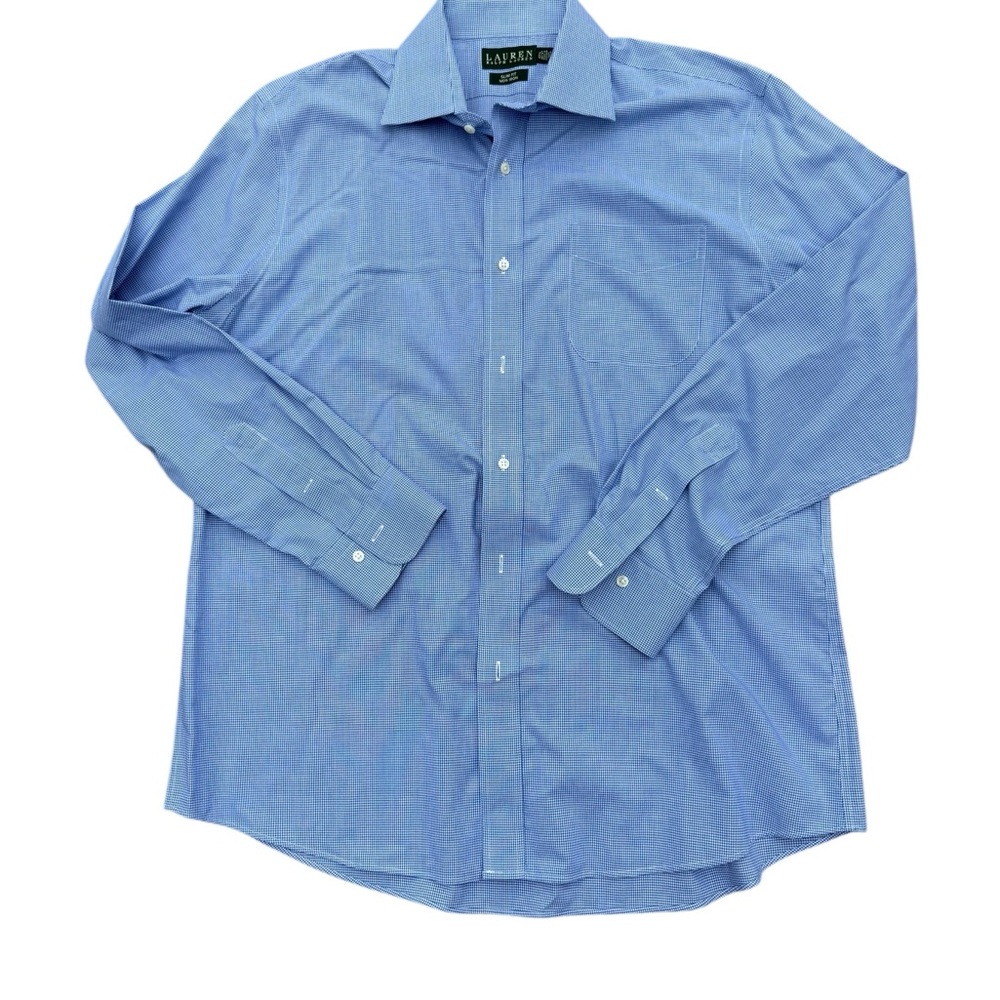 Lauren by Ralph Lauren men’s size 17 1/2 36/37 100% cotton front button shirt. - Picture 2 of 6
